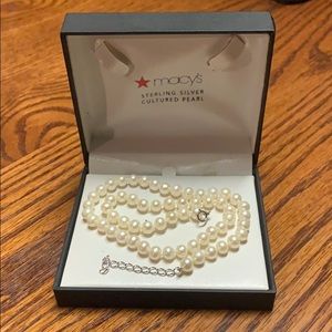 Sterling silver cultured pearl necklace